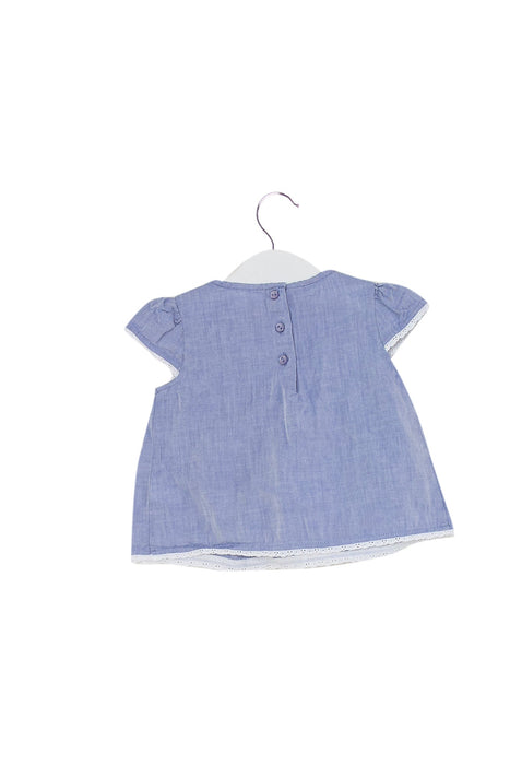 A Blue Short Sleeve Dresses from The Little White Company in size 3-6M for girl. (Back View)