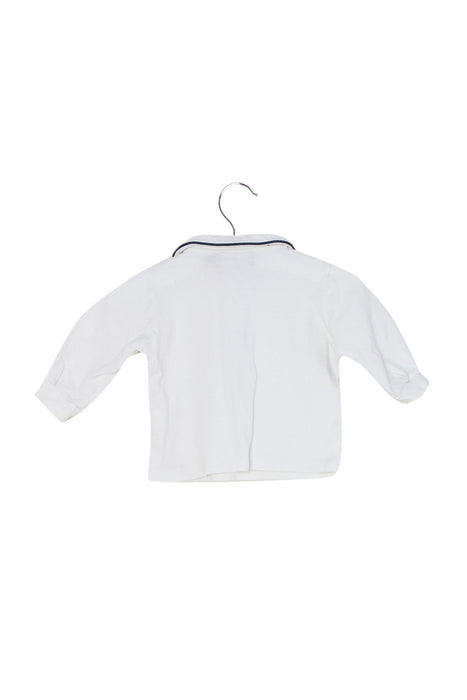 A White Long Sleeve Polos from La Stupenderia in size 3-6M for boy. (Back View)