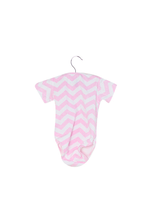 A Pink Short Sleeve Bodysuits from and the little dog laughed in size 0-3M for girl. (Back View)