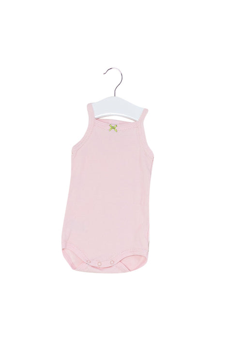 A Pink Sleeveless Bodysuits from Petit Bateau in size 0-3M for girl. (Front View)