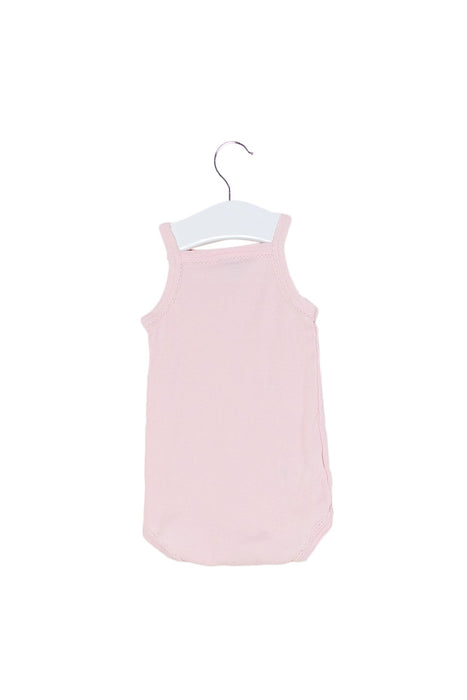 A Pink Sleeveless Bodysuits from Petit Bateau in size 0-3M for girl. (Back View)