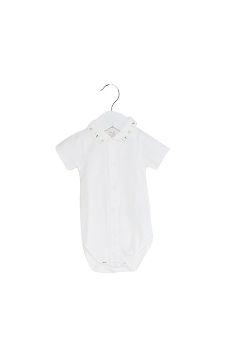 A White Short Sleeve Bodysuits from Knot in size 0-3M for girl. (Front View)
