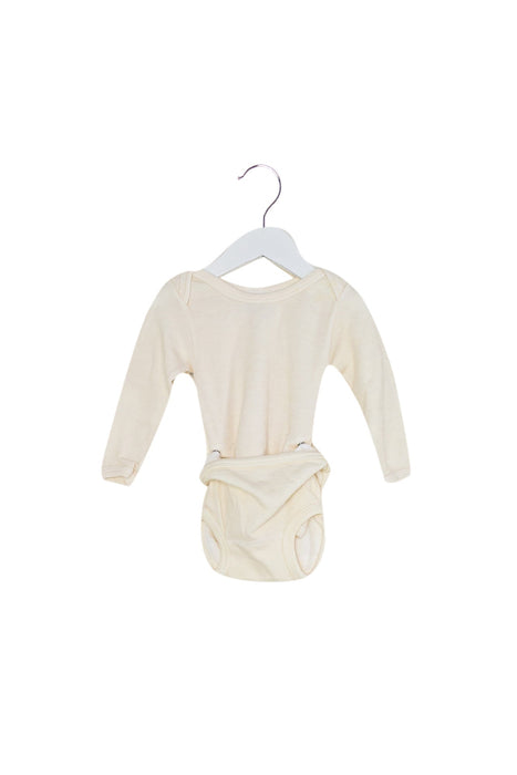 A Ivory Long Sleeve Bodysuits from Petit Bateau in size 6-12M for boy. (Front View)