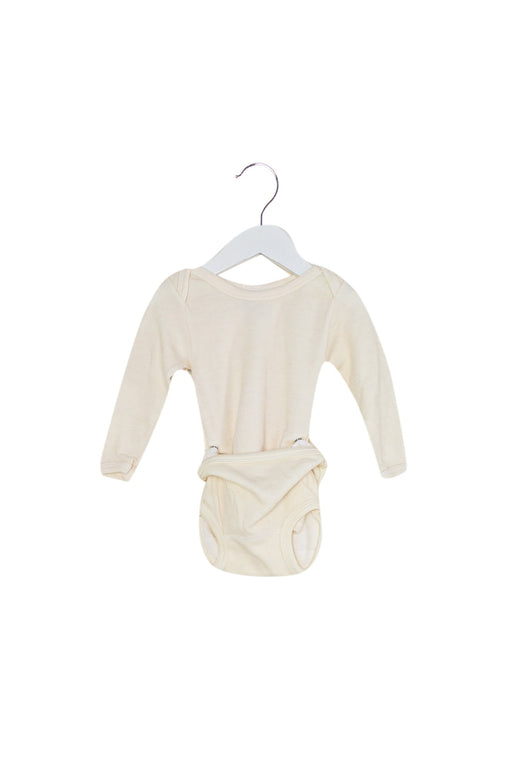 A Ivory Long Sleeve Bodysuits from Petit Bateau in size 6-12M for boy. (Front View)