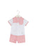 A Pink Shorts Sets from bloomB in size 6-12M for girl. (Front View)