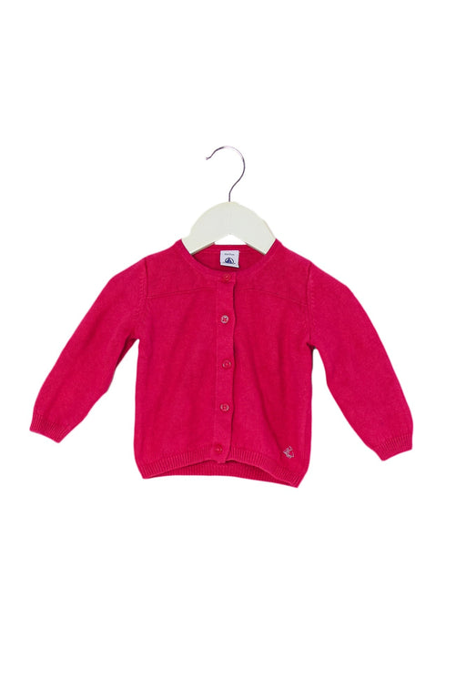 A Pink Cardigans from Petit Bateau in size 6-12M for girl. (Front View)