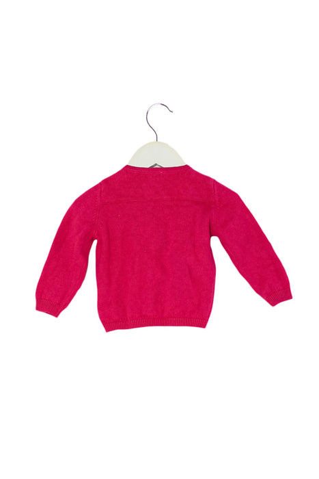 A Pink Cardigans from Petit Bateau in size 6-12M for girl. (Back View)