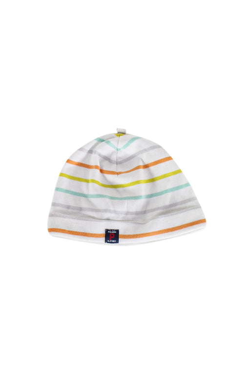 A Ivory Beanies from Polarn O. Pyret in size 3-6M for neutral. (Front View)