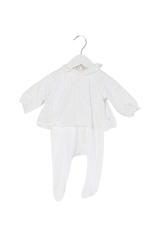A White Long Sleeve Jumpsuits from Jacadi in size 0-3M for girl. (Front View)
