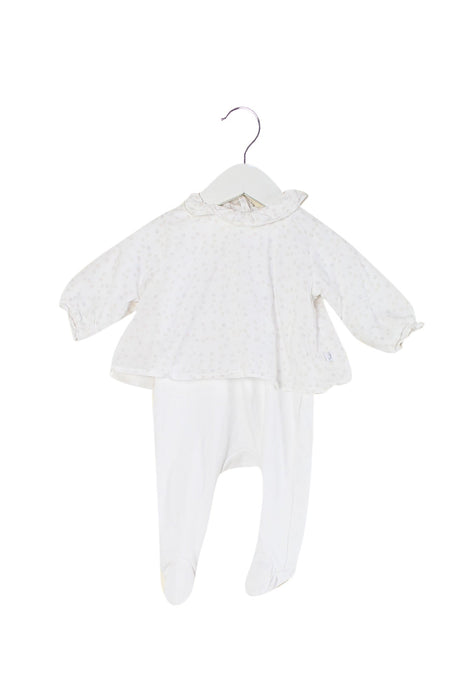 A White Long Sleeve Jumpsuits from Jacadi in size 0-3M for girl. (Front View)
