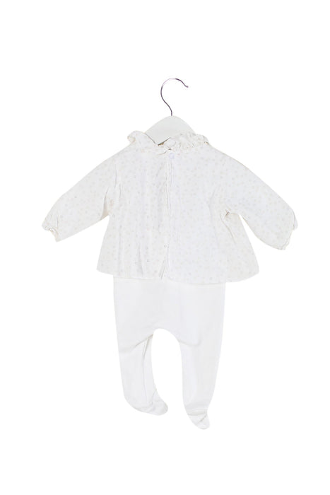 A White Long Sleeve Jumpsuits from Jacadi in size 0-3M for girl. (Back View)