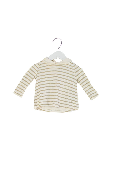 A Beige Long Sleeve Tops from Petit Bateau in size 3-6M for girl. (Front View)