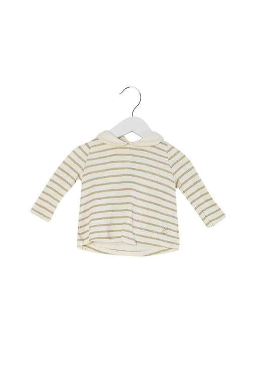 A Beige Long Sleeve Tops from Petit Bateau in size 3-6M for girl. (Front View)
