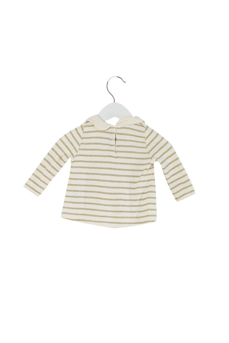 A Beige Long Sleeve Tops from Petit Bateau in size 3-6M for girl. (Back View)