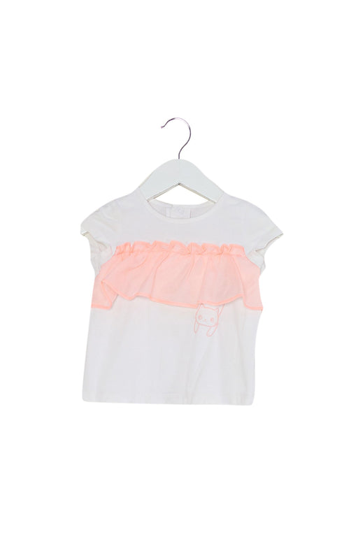 A White Short Sleeve Tops from Momonittu in size 3-6M for girl. (Front View)