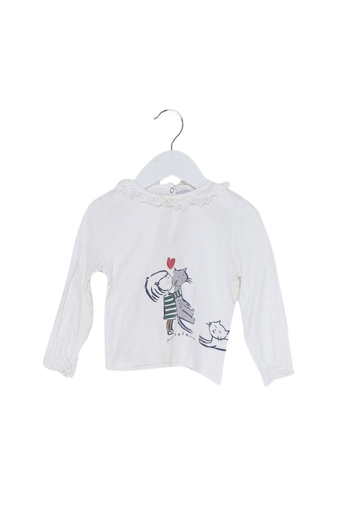 A White Long Sleeve Tops from Petit Bateau in size 6-12M for girl. (Front View)