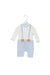 A White Long Sleeve Jumpsuits from Miki House in size 12-18M for boy. (Front View)