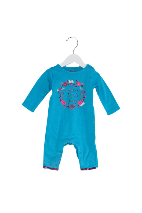 A Blue Long Sleeve Jumpsuits from La Compagnie des Petits in size 3-6M for girl. (Front View)
