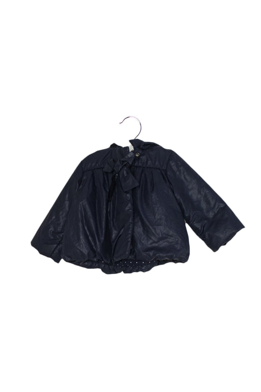 A Navy Puffer/Quilted Jackets from Jacadi in size 6-12M for girl. (Front View)