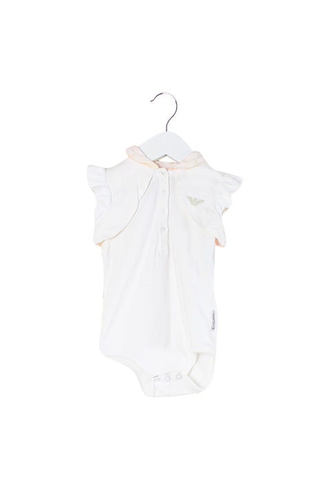 A White Bodysuits from Armani in size 6-12M for girl. (Front View)