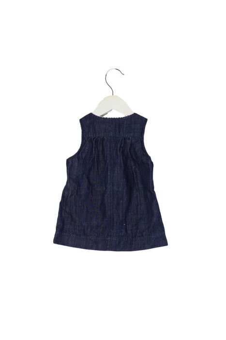 A Blue Sleeveless Dresses from Mides in size 6-12M for girl. (Back View)