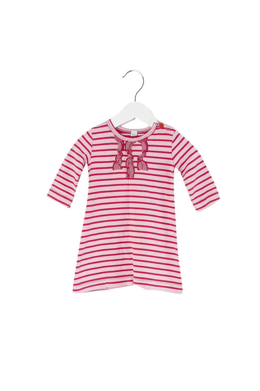 A Red Long Sleeve Dresses from Petit Bateau in size 3-6M for girl. (Front View)
