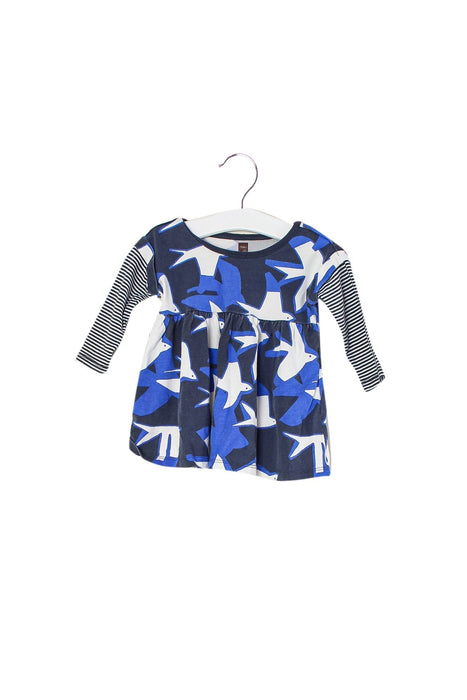 A Blue Long Sleeve Dresses from Tea in size 6-12M for girl. (Front View)