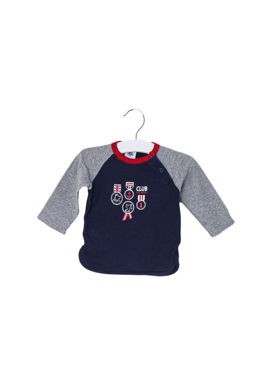 A Navy Long Sleeve Tops from Petit Bateau in size 3-6M for boy. (Front View)