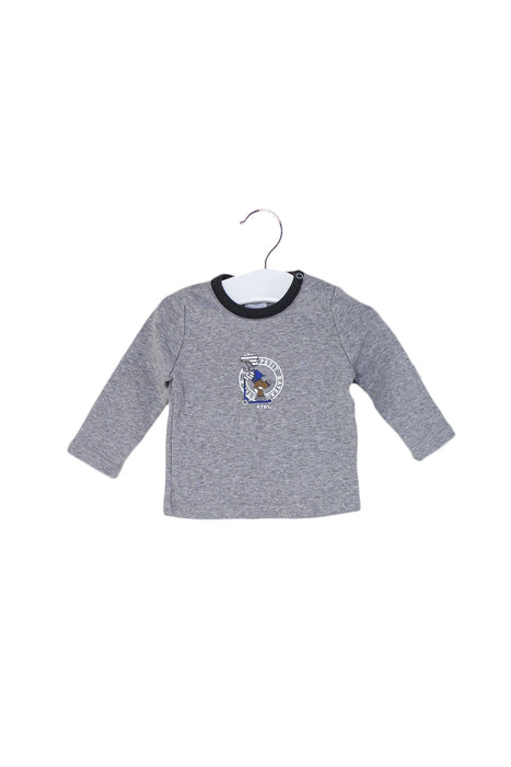 A Grey Long Sleeve Tops from Petit Bateau in size 3-6M for boy. (Front View)