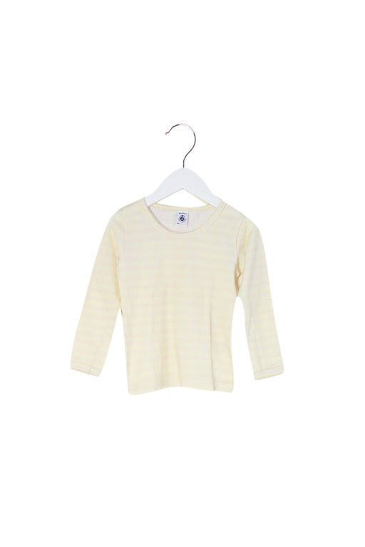 A Beige Long Sleeve Tops from Petit Bateau in size 4T for girl. (Front View)