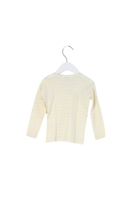 A Beige Long Sleeve Tops from Petit Bateau in size 4T for girl. (Back View)