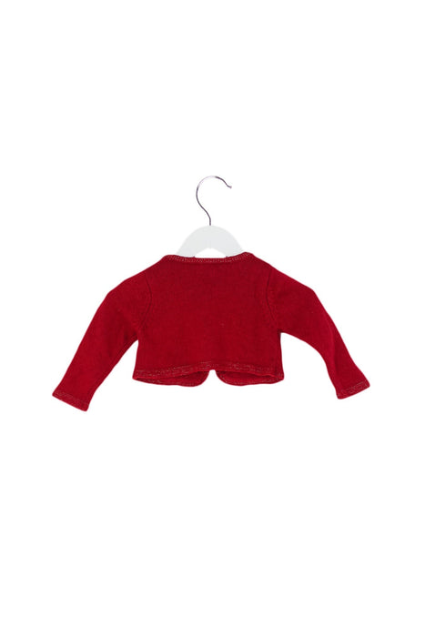 A Red Cardigans from Jacadi in size 6-12M for girl. (Back View)