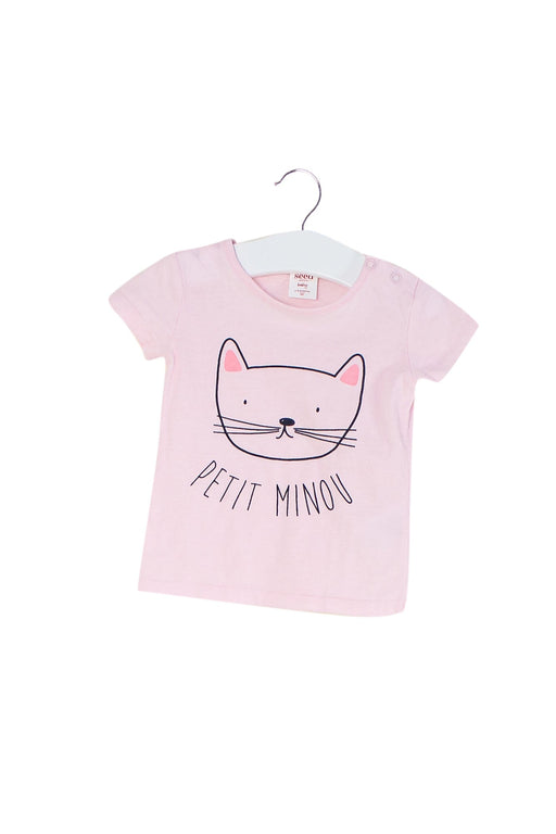 A Pink Short Sleeve T Shirts from Seed in size 3-6M for girl. (Front View)