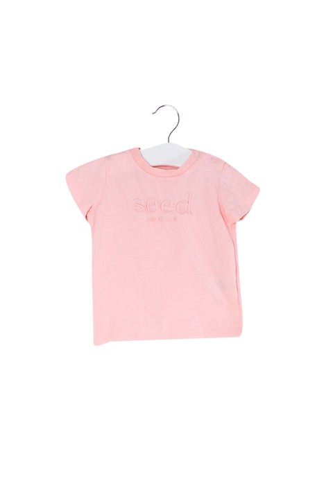 A Pink Short Sleeve T Shirts from Seed in size 3-6M for girl. (Front View)