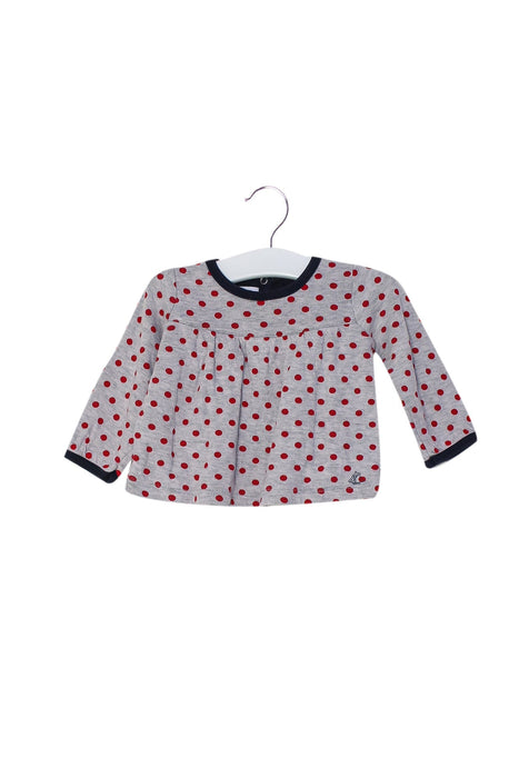 A Grey Long Sleeve Tops from Petit Bateau in size 3-6M for girl. (Front View)