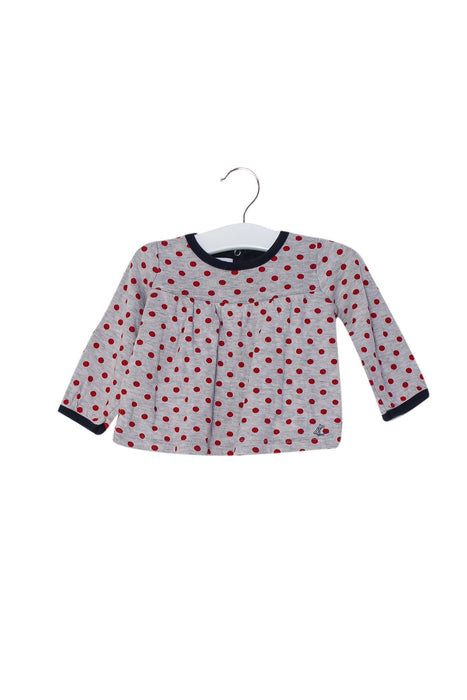 A Grey Long Sleeve Tops from Petit Bateau in size 3-6M for girl. (Front View)