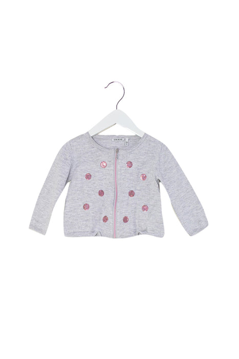 A Grey Lightweight Jackets from IKKS in size 12-18M for girl. (Front View)
