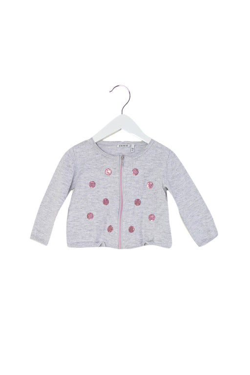 A Grey Lightweight Jackets from IKKS in size 12-18M for girl. (Front View)