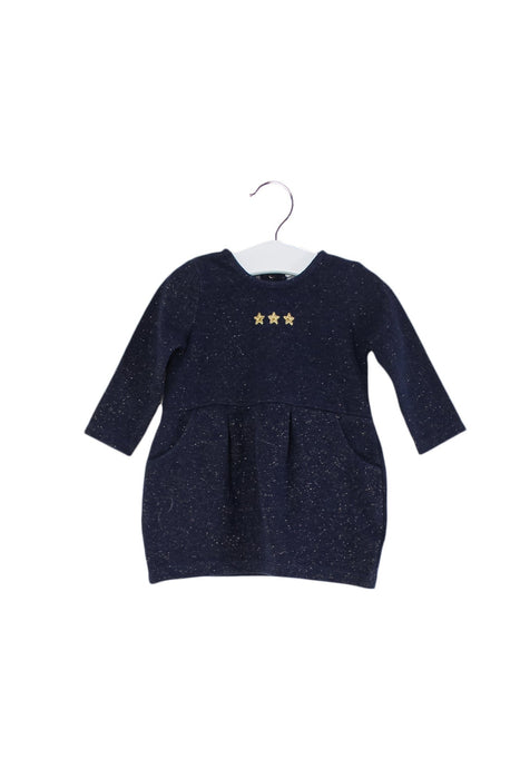 A Navy Long Sleeve Dresses from Bout'Chou in size 3-6M for girl. (Front View)