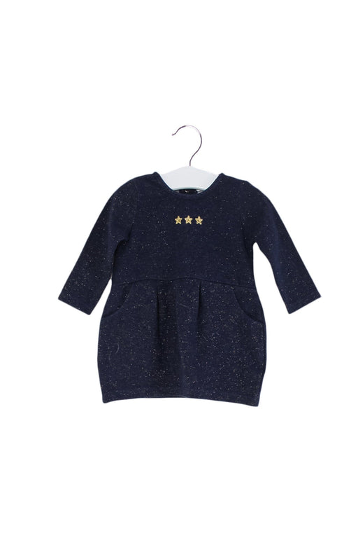 A Navy Long Sleeve Dresses from Bout'Chou in size 3-6M for girl. (Front View)
