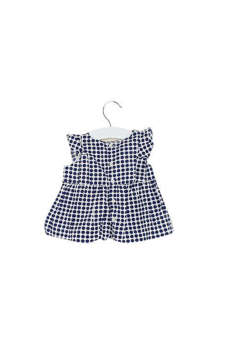 A Navy Sleeveless Dresses from Jacadi in size 3-6M for girl. (Back View)