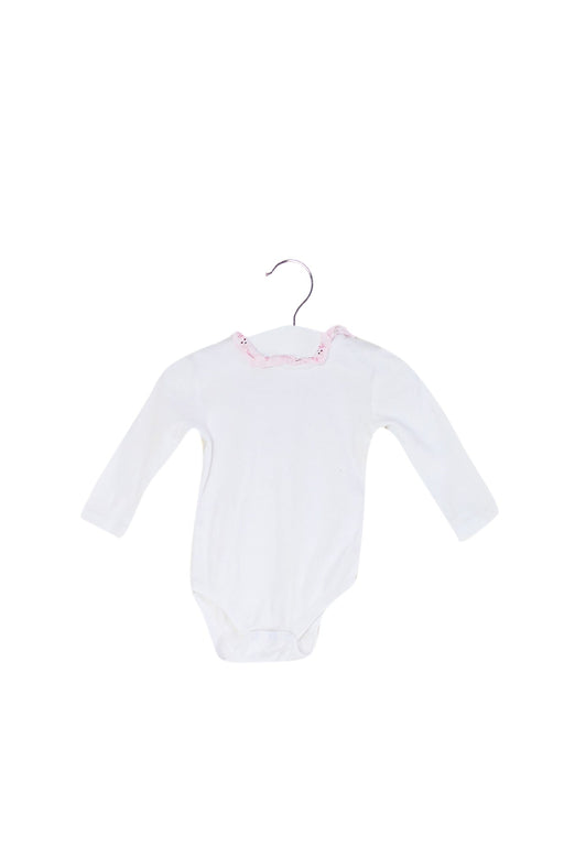 A White Long Sleeve Bodysuits from Cadet Rousselle in size 0-3M for girl. (Front View)