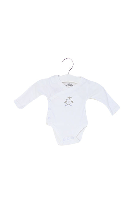 A White Long Sleeve Bodysuits from Cadet Rousselle in size 0-3M for neutral. (Front View)