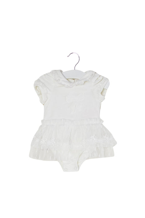 A White Short Sleeve Bodysuits from Nicholas & Bears in size 0-3M for girl. (Front View)