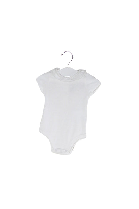 A White Short Sleeve Bodysuits from Cyrillus in size 0-3M for girl. (Front View)