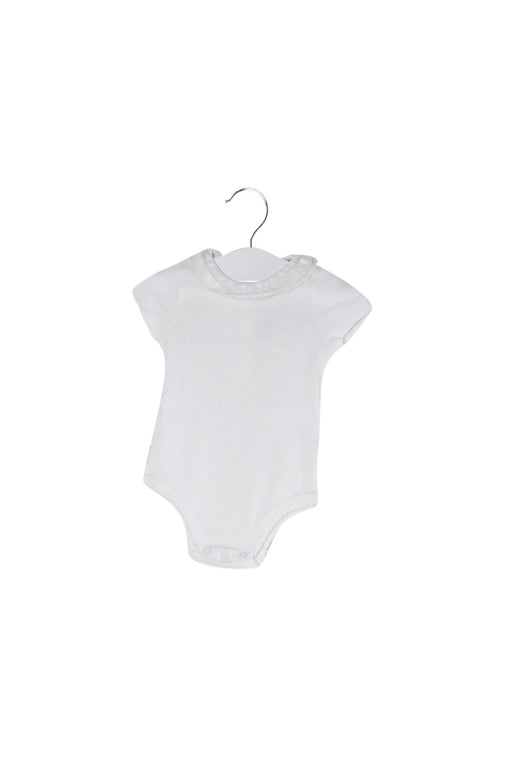 A White Short Sleeve Bodysuits from Cyrillus in size 0-3M for girl. (Front View)