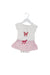 A White Short Sleeve Bodysuits from and the little dog laughed in size 3-6M for girl. (Front View)