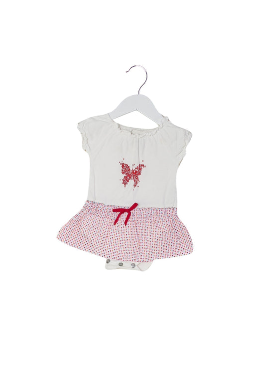 A White Short Sleeve Bodysuits from and the little dog laughed in size 3-6M for girl. (Front View)