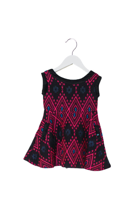 A Multicolour Sleeveless Dresses from Velveteen in size 3T for girl. (Front View)