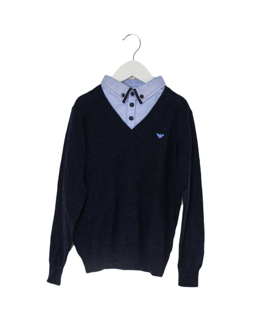 A Navy Long Sleeve Tops from Armani in size 8Y for girl. (Front View)